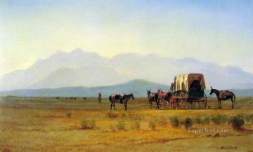 Surveyors Wagon in the Rockies Albert Bierstadt Oil Paintings